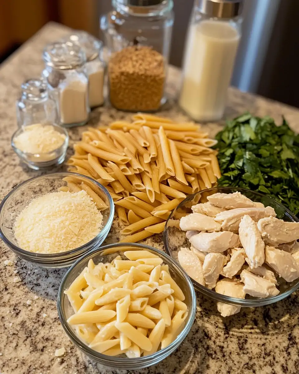 Ingredients for Deliciously Simple Easy Parmesan Chicken Pasta Recipe