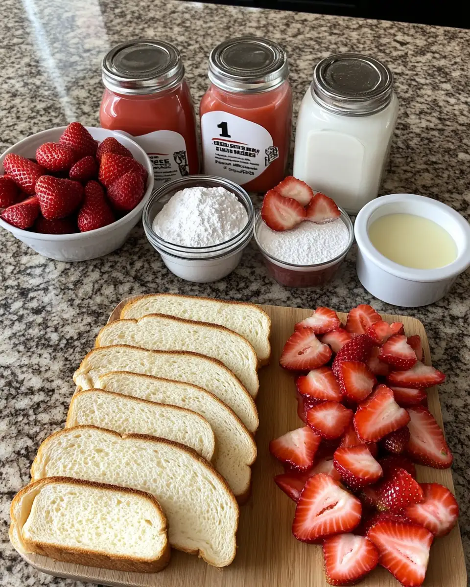 Ingredients for Irresistible Fried Strawberry Cheesecake Sandwiches You Have to Try