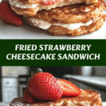 Fried Strawberry Cheesecake Sandwiches 🍓🍰