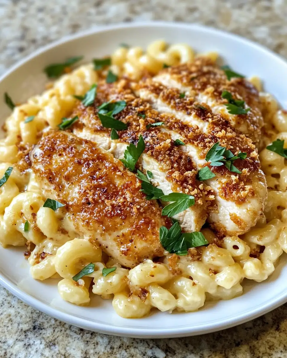 Final dish - Garlic Butter Chicken with Mac & Cheese The Ultimate Comfort Food Combo