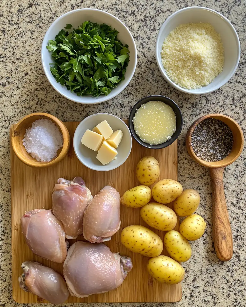 Ingredients for Garlic Parmesan Chicken and Potatoes Recipe That Will Steal the Show