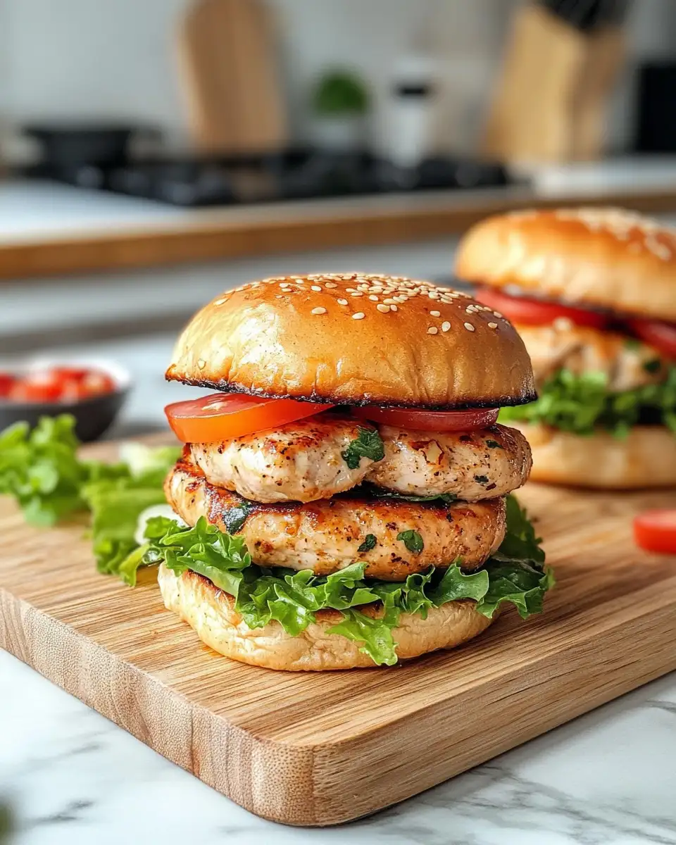 Juicy Greek Chicken Burgers Bursting with Mediterranean Flavors - Featured Image
