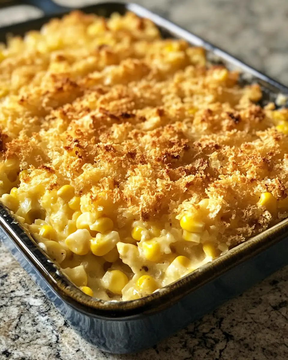 Final dish - Sweet and Savory Delight Honey-Glazed Corn Casserole Recipe