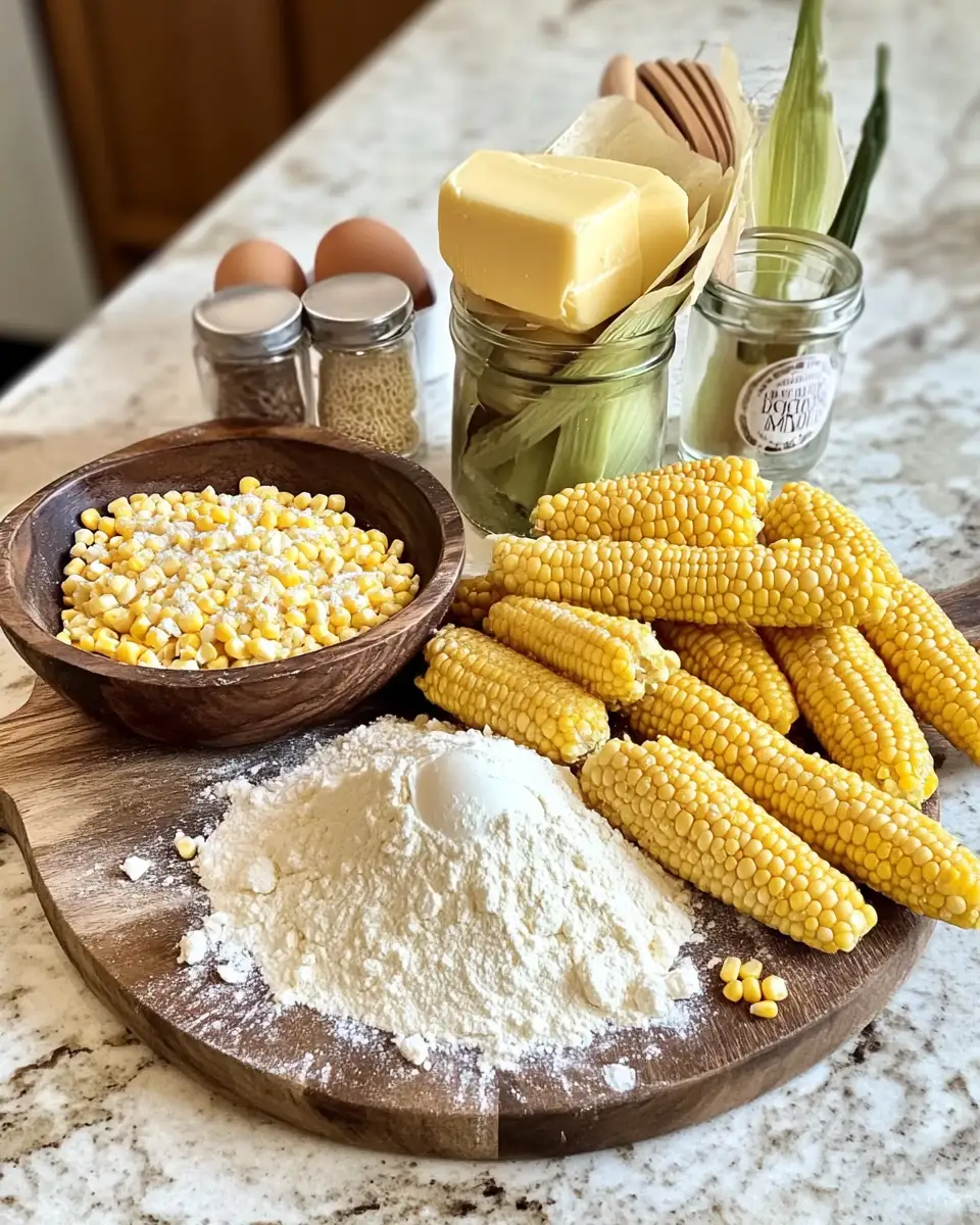 Ingredients for Sweet and Savory Delight Honey-Glazed Corn Casserole Recipe
