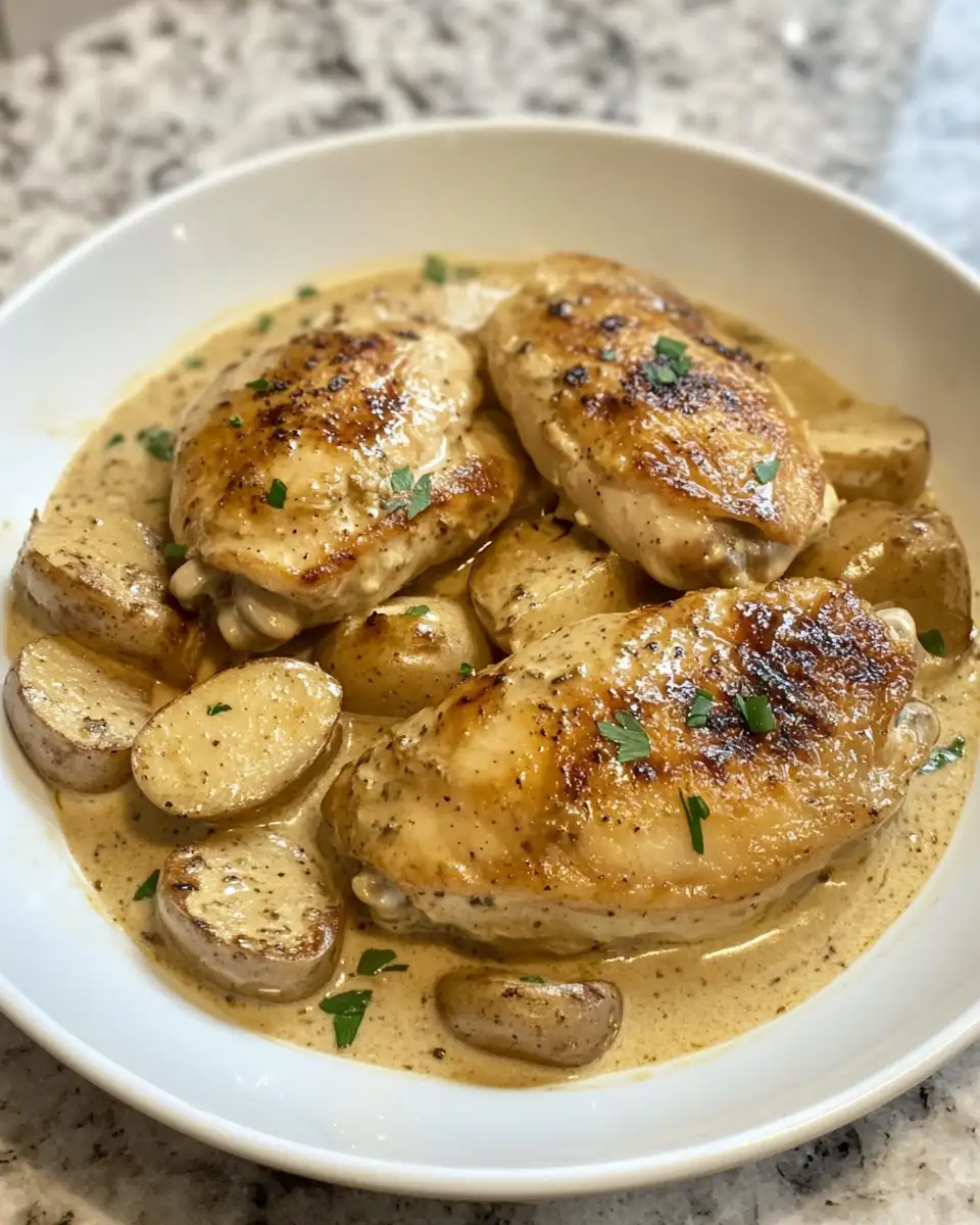 Final dish - Irresistible Irish Chicken in Whiskey Cream Sauce Recipe