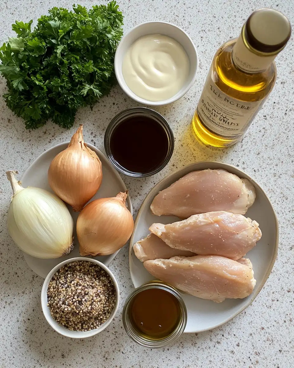 Ingredients for Irresistible Irish Chicken in Whiskey Cream Sauce Recipe