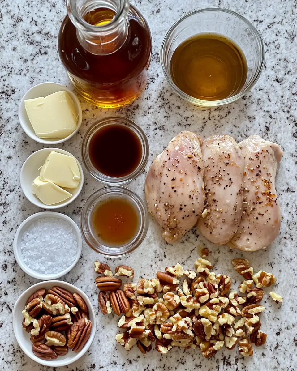 Ingredients for Irresistible Maple Bourbon Pecan Chicken Recipe That Will Wow Your Taste Buds