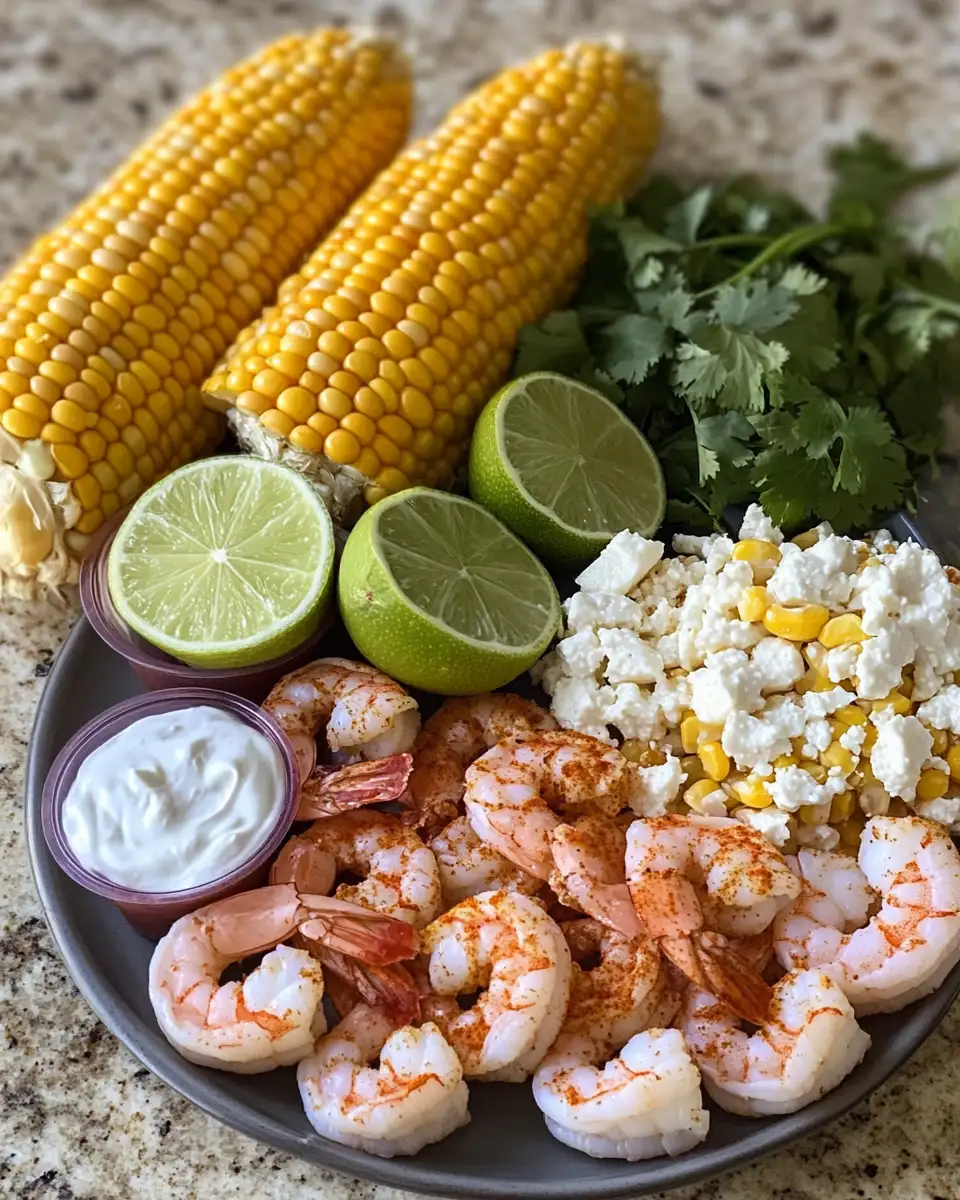 Ingredients for Savor the Flavors of Mexican Street Corn and Shrimp Delight