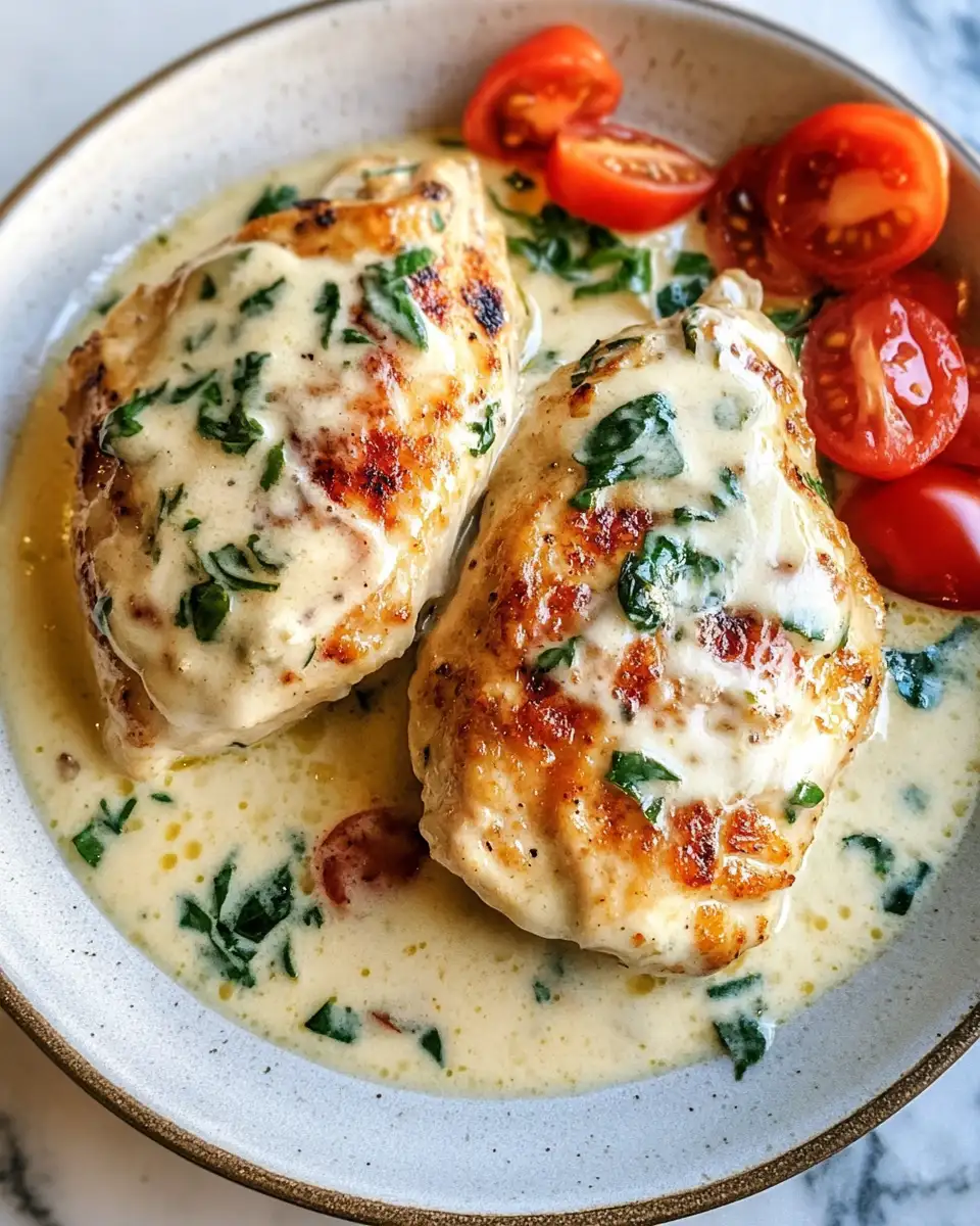 Final dish - Irresistible Mozzarella Chicken in Basil Cream Sauce Recipe