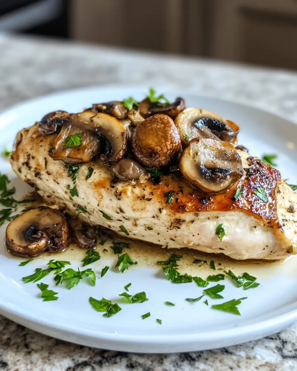 Final dish - Irresistible Mushroom Stuffed Chicken Breast Recipe for a Flavor-Packed Dinner