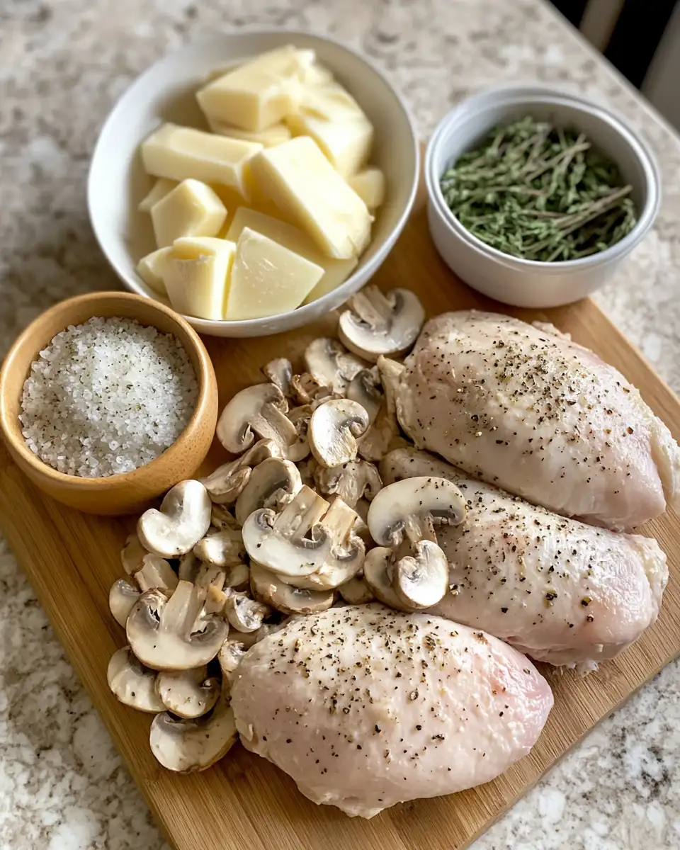Ingredients for Irresistible Mushroom Stuffed Chicken Breast Recipe for a Flavor-Packed Dinner