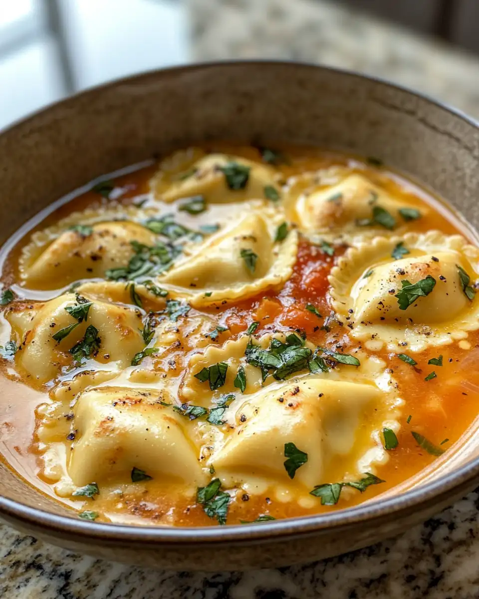 Final dish - One Oven Ravioli Soup Comfort in a Bowl Made Easy
