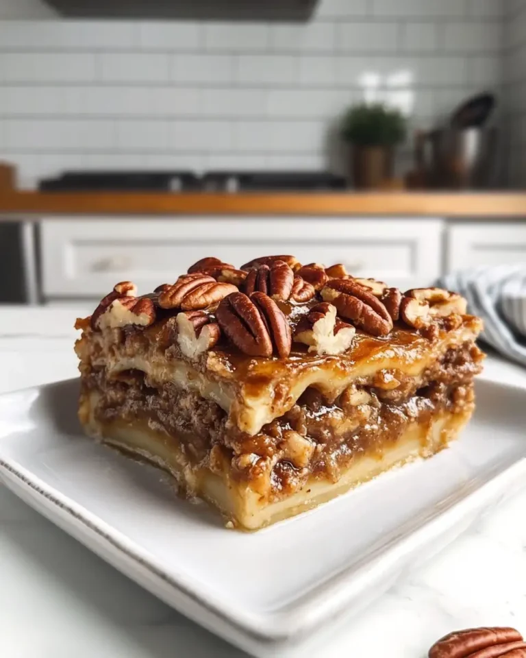Indulge in the Ultimate Pecan Pie Lasagna Dessert Delight - Featured Image