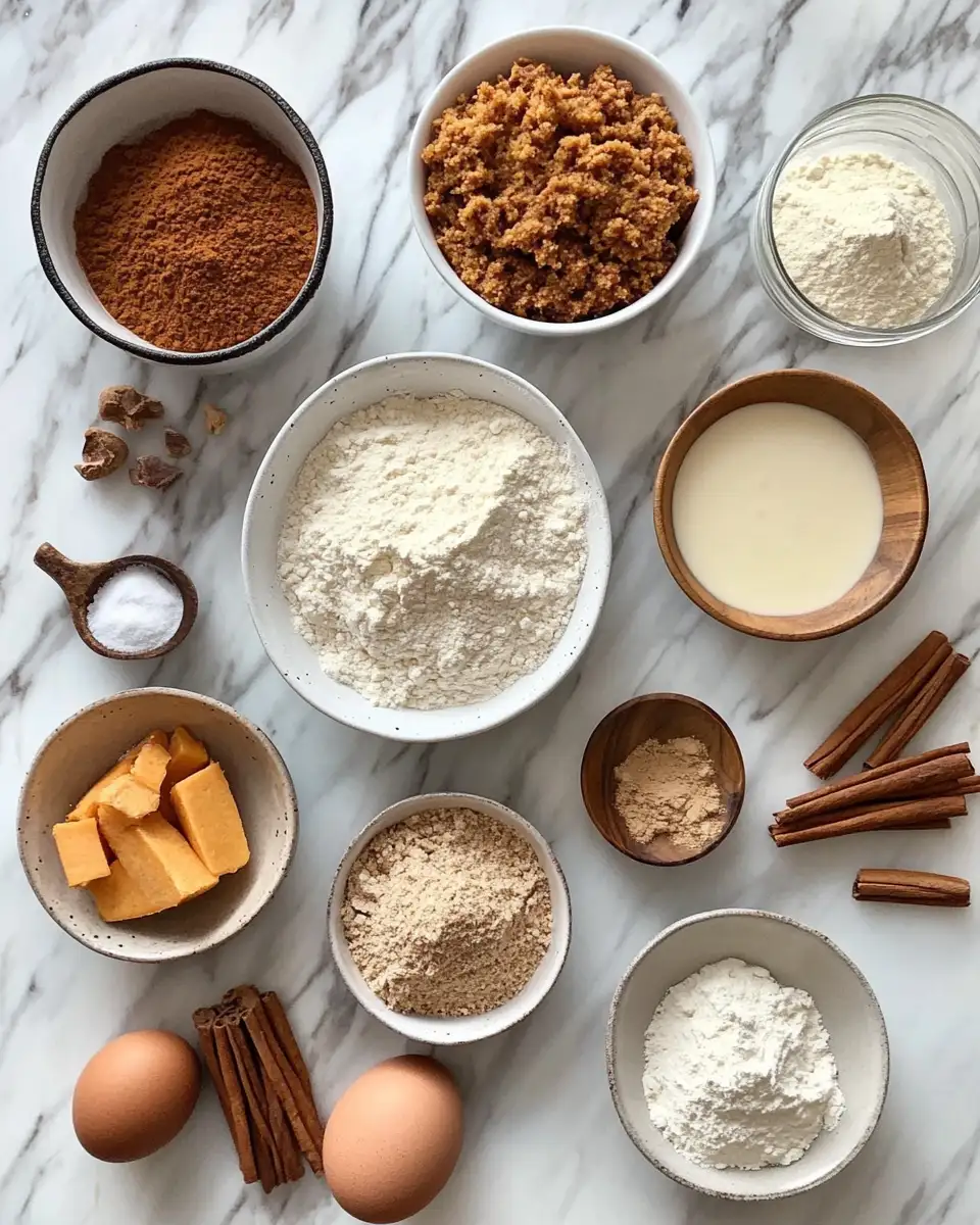 Ingredients for Irresistible Pumpkin Coffee Cake Recipe to Warm Your Fall Mornings