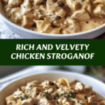 Rich and Velvety Chicken Stroganoff 🍗🍝