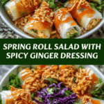 Fresh Spring Roll Salad with Spicy Ginger Dressing 🥗🌱