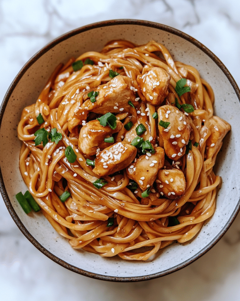 Irresistible Sticky Garlic Chicken Noodles You Need to Try Today - Featured Image