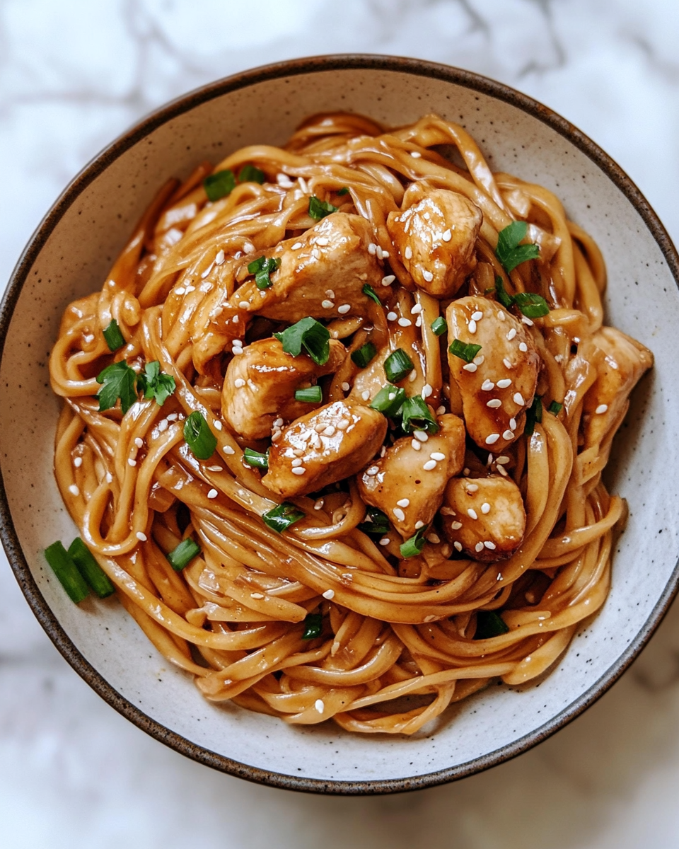 Irresistible Sticky Garlic Chicken Noodles You Need to Try Today - Featured Image