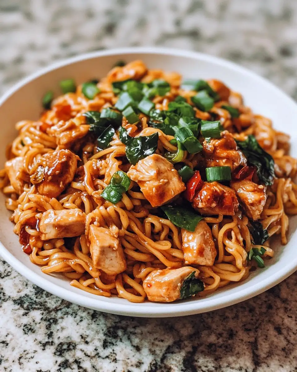 Final dish - Irresistible Sticky Garlic Chicken Noodles You Need to Try Today