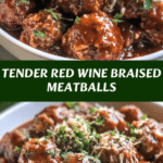 Melt-in-Your-Mouth Tender Red Wine Braised Meatballs Recipe