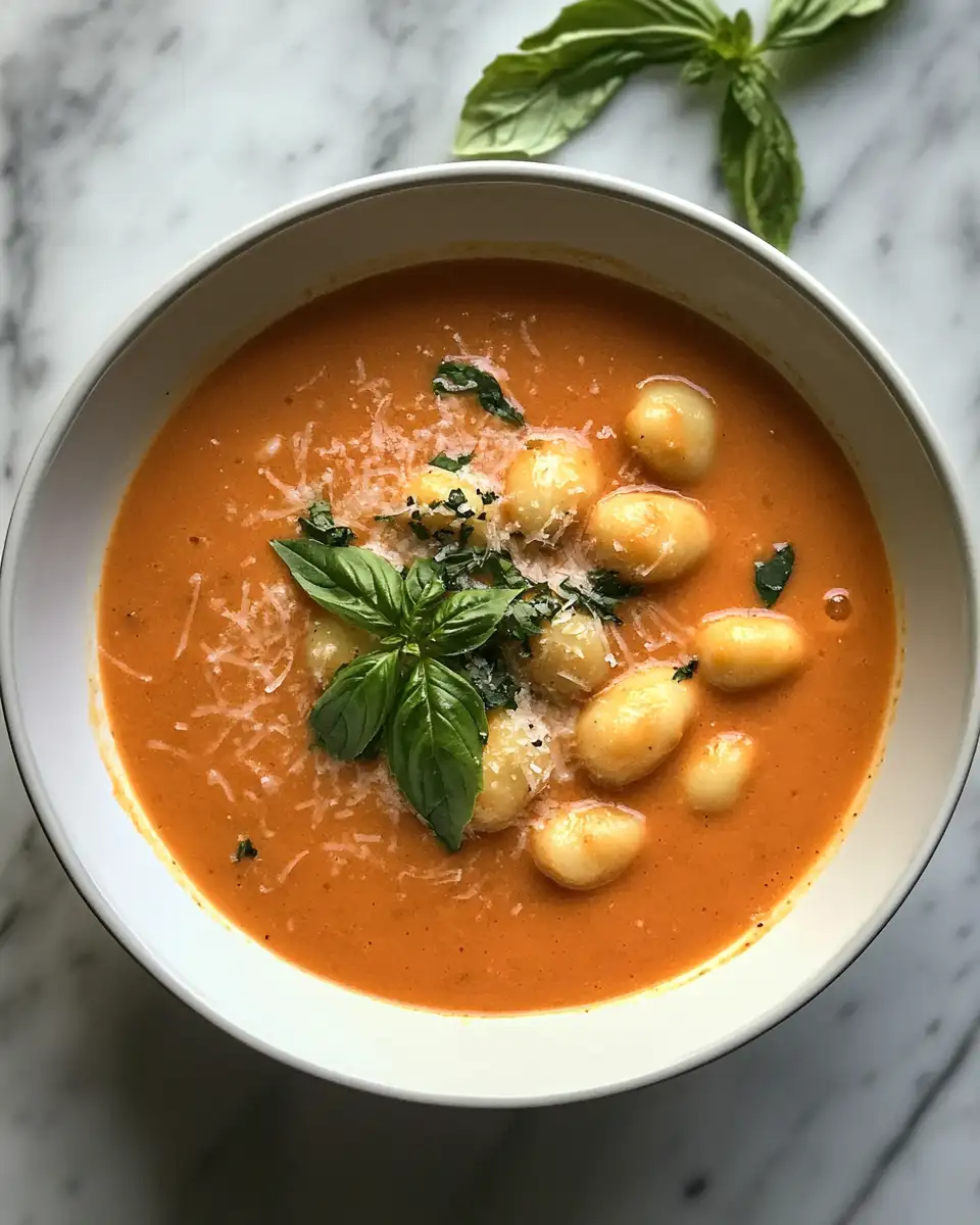 Final dish - Cozy Up with Creamy Tomato Gnocchi Soup That Warms the Soul