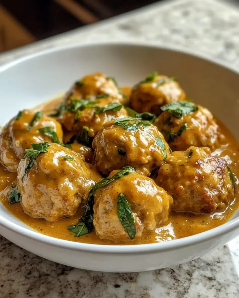 Savory Turkey Meatballs in Creamy Pumpkin Sage Sauce for Fall Flavors - Featured Image