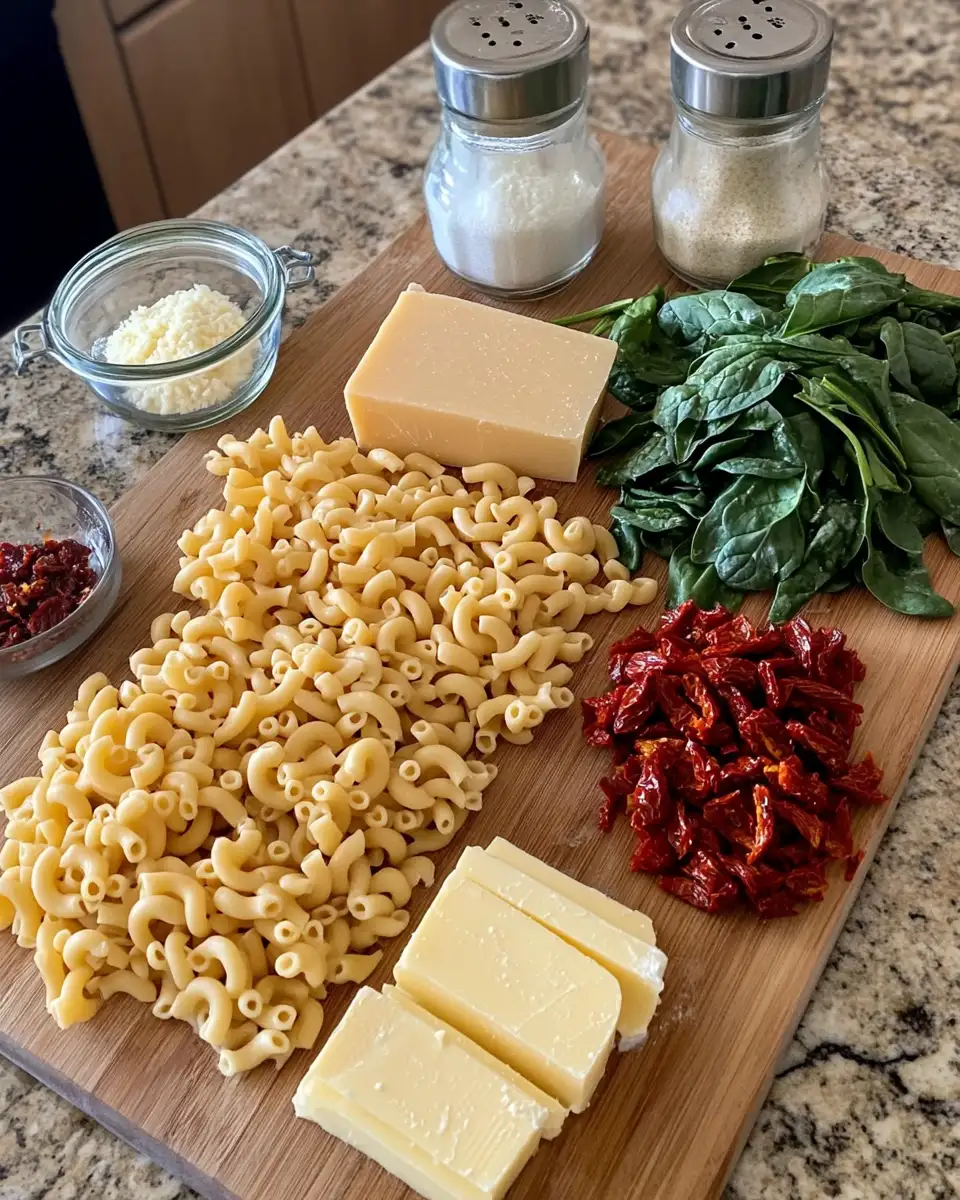 Ingredients for Creamy Tuscan Mac And Cheese Recipe That Will Melt Your Heart